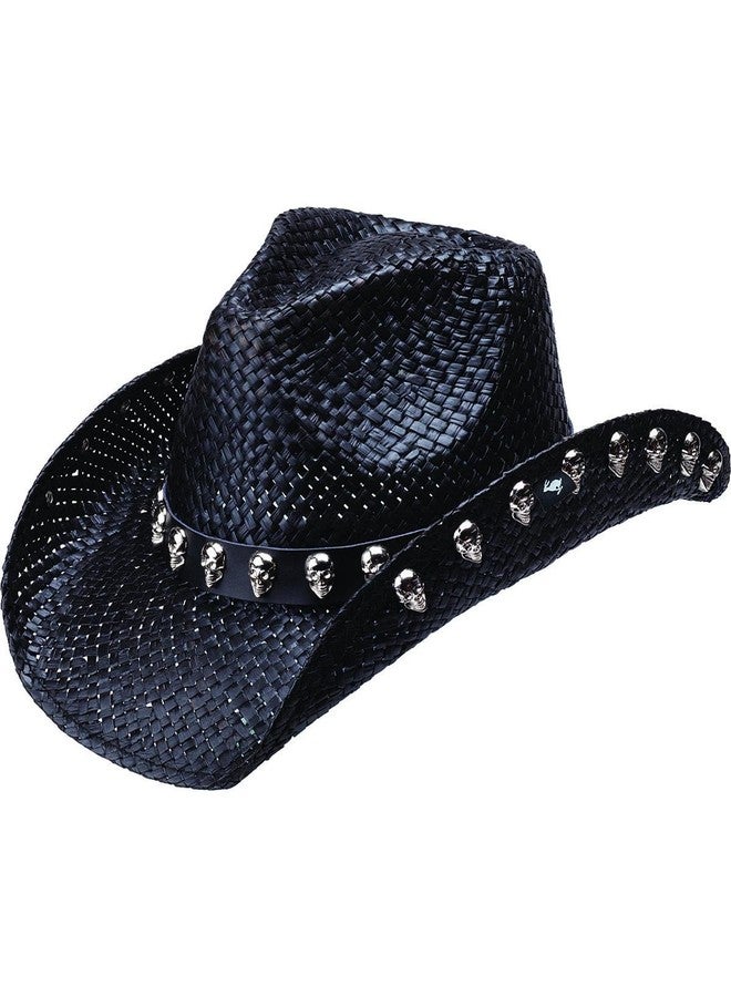 Peter Grimm Ltd Unisex Gotham Straw Cowboy Hat Black One Size - Image 3